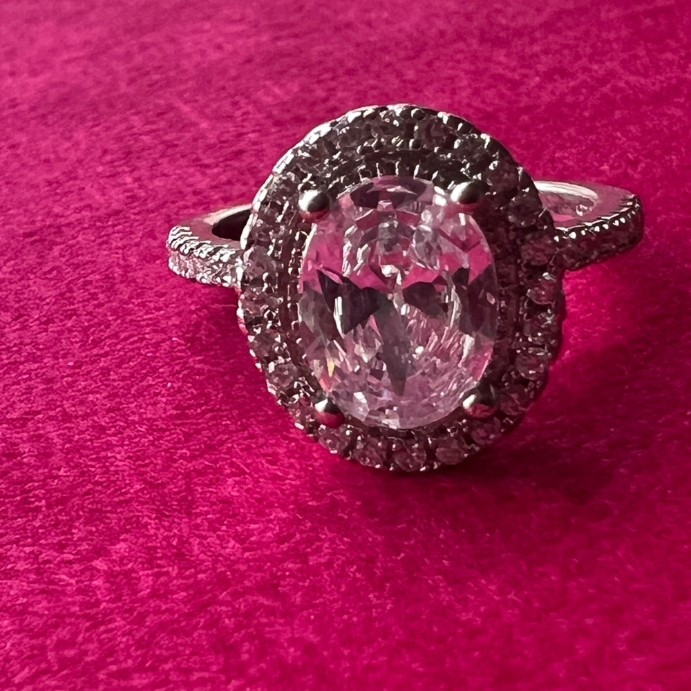 Engagement Oval Shape Stunning Statement Ring Big… - image 3